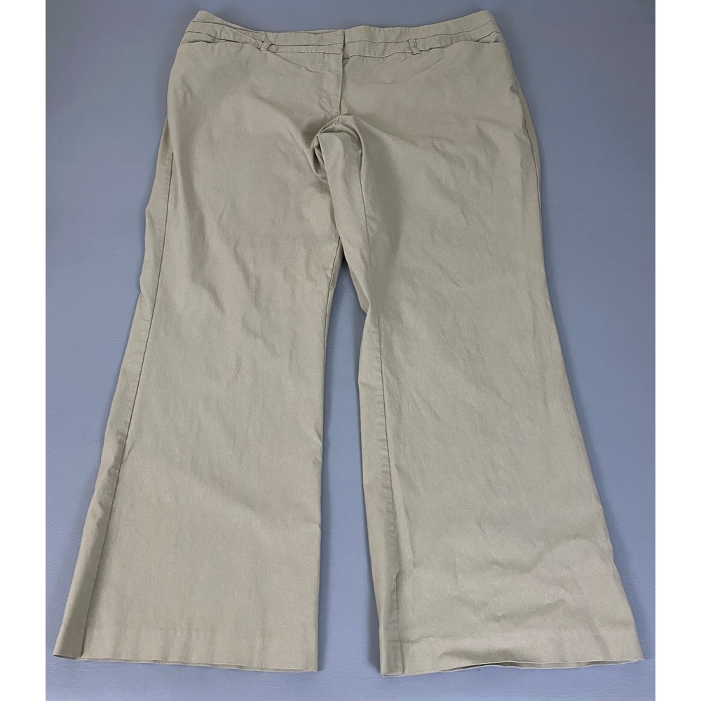 Lane Bryant Pants Women's Size 24 Average Khaki Wide Leg Stretch Trousers Work